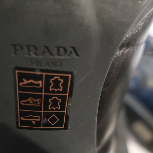 Womens Prada Black Leather Lace-Up Block Heeled Combat Booties 38.5 US/8.5 * - Picture 15 of 16